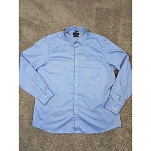 Zodiac Men's Light Blue Tailored Fit Textured Pattern 2 ply Cotton Size 18